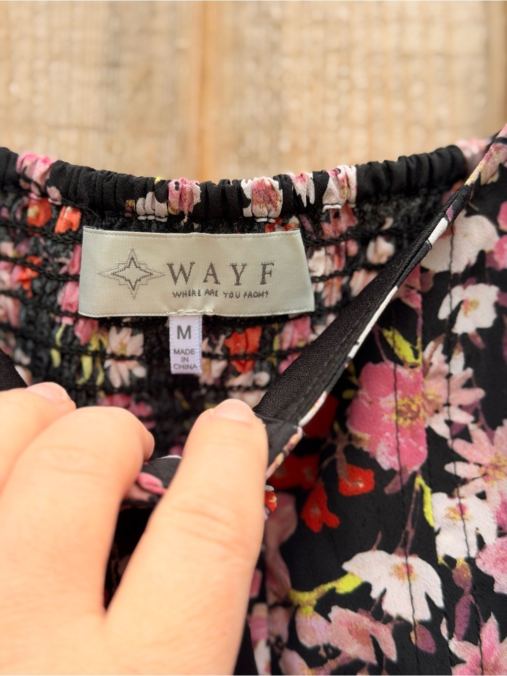 Wayf Black Floral Two-Piece Maxi Dress with Pink and Red Accents - Picture 5 of 10